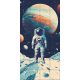 Tile mural with astronaut and alien planets in space – futuristic decorative ceramic tile